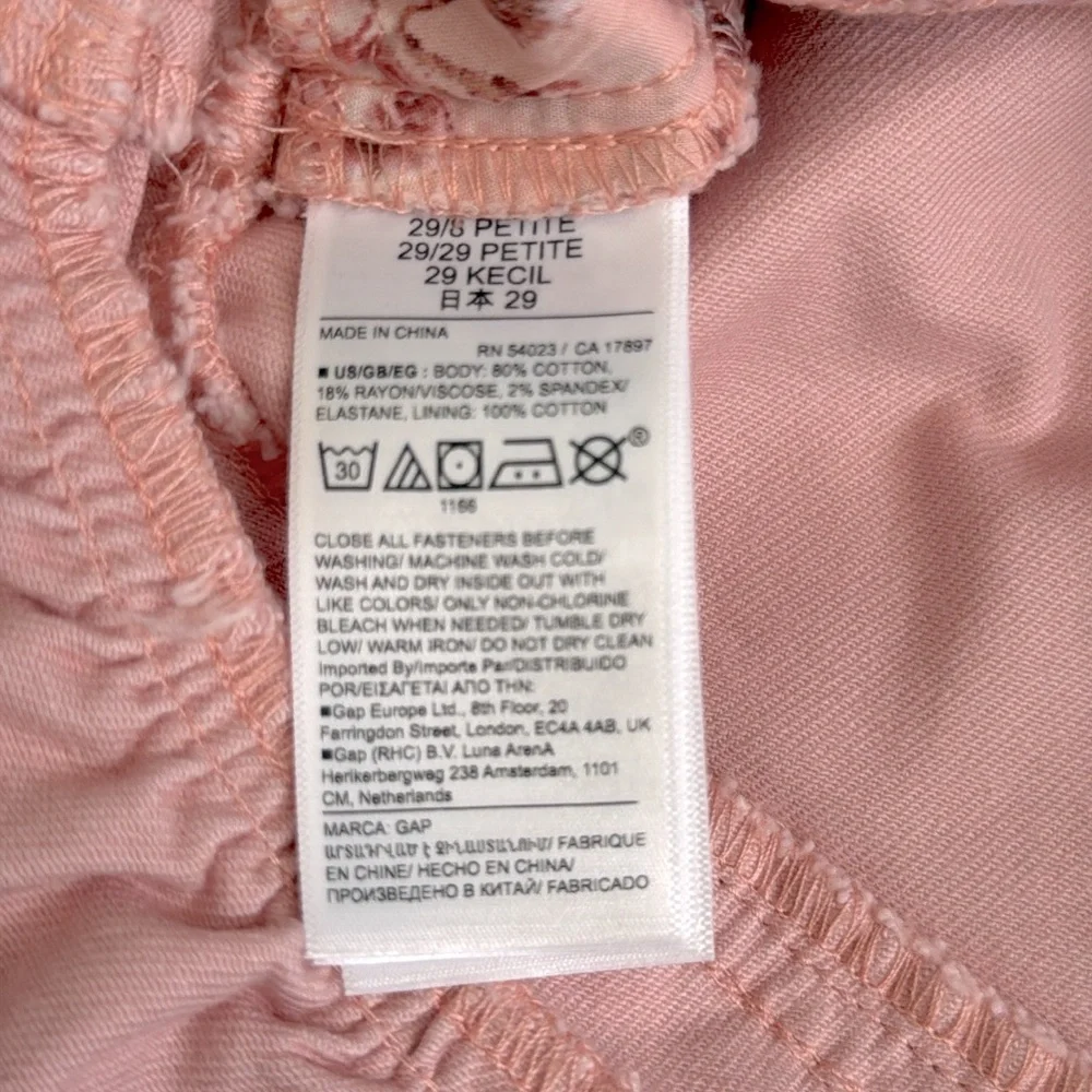 {NWT} GAP x LoveShackFancy | Stretch Denim Ruffle Hem Mini Skirt Pink (29/8P) - Picture 9 of 16
